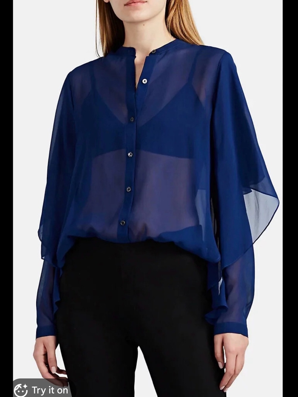 Robert Rodriguez Sheer Long-Sleeve Tunic